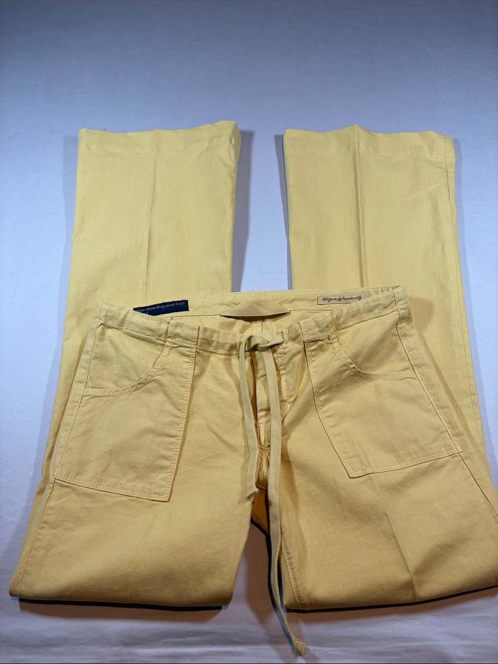 Citizens of Humanity Yellow Baja Drawstring Flare Pants Size 27 Y2K Wide Leg